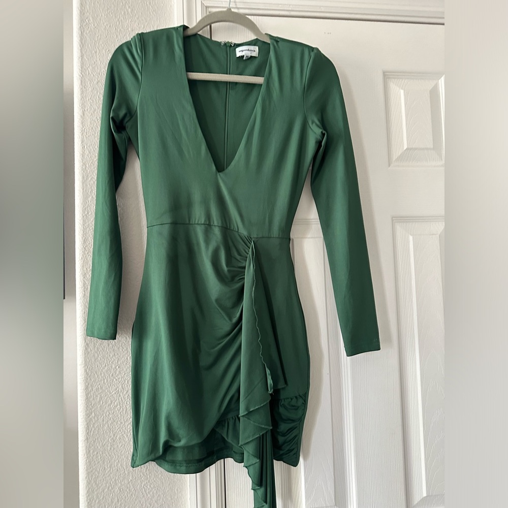 Super down green dress